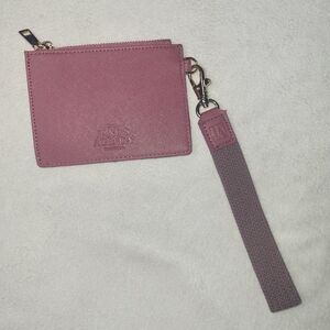 Janes's Agenda Saffiano Vegan Card Holder Detachable Wrist‎ Strap Rouge Pink